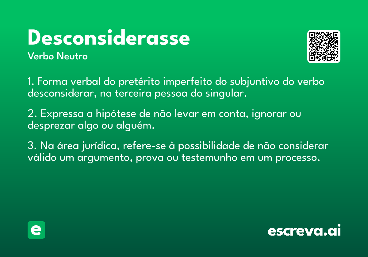 desconsiderasse