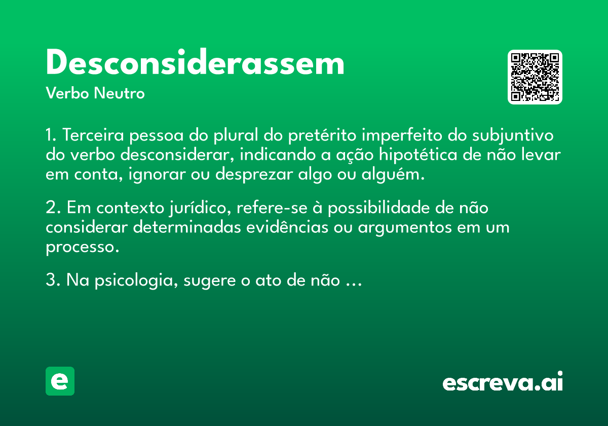 desconsiderassem