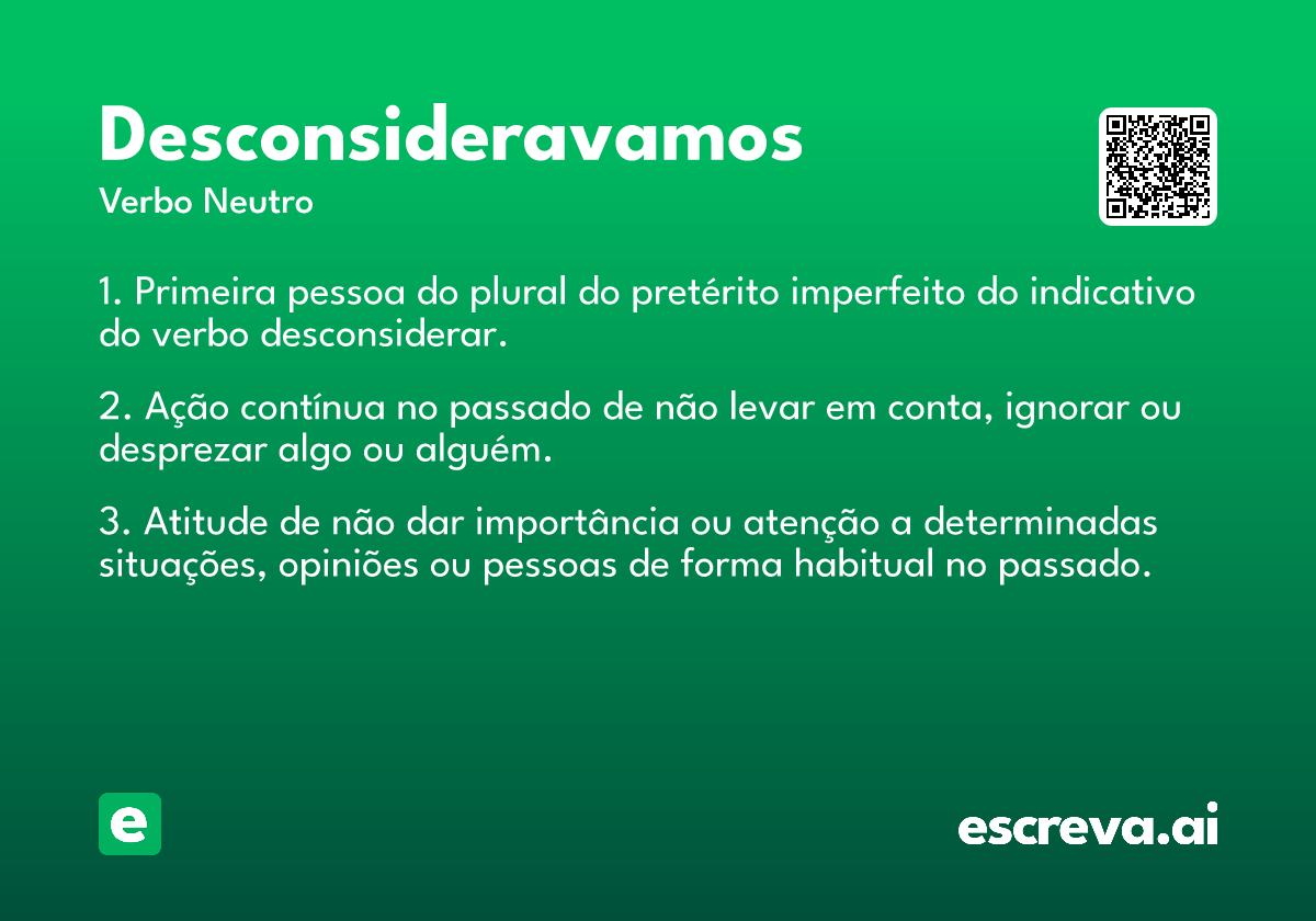 desconsideravamos