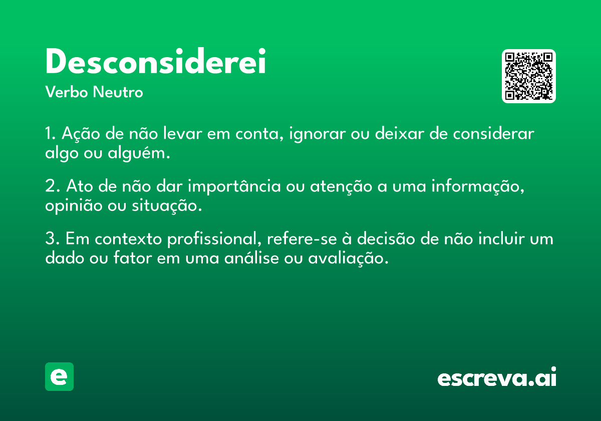 desconsiderei