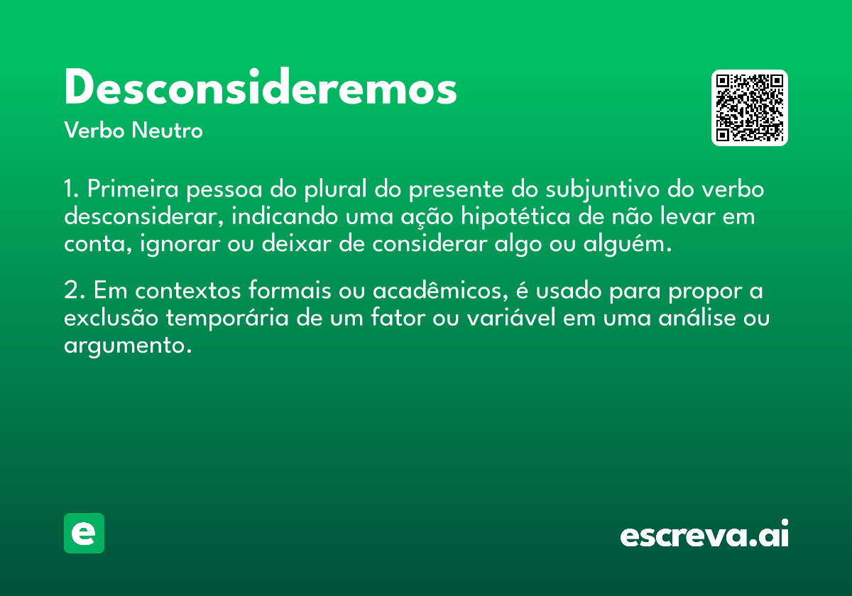 desconsideremos