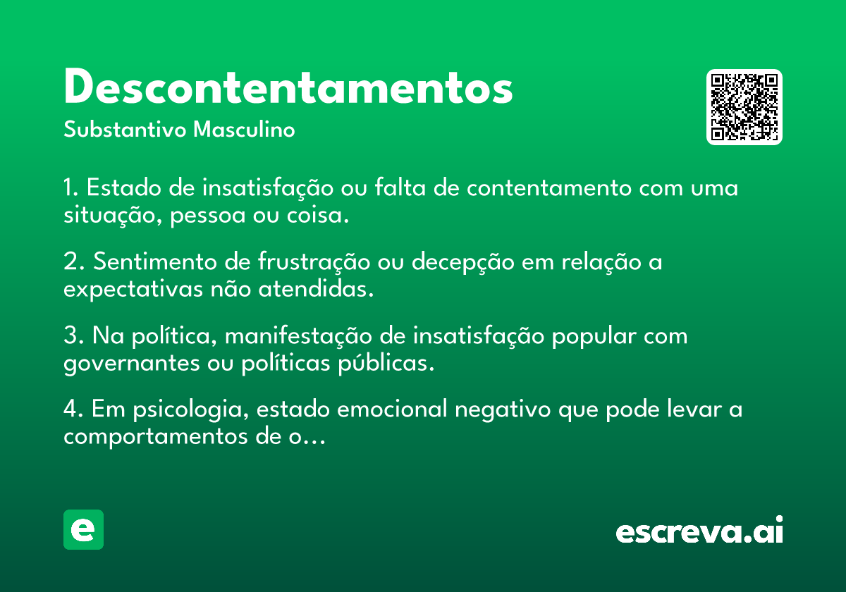 descontentamentos
