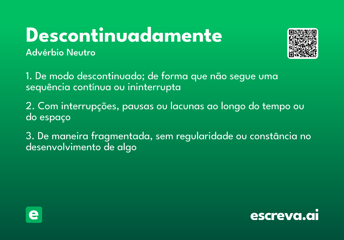 descontinuadamente