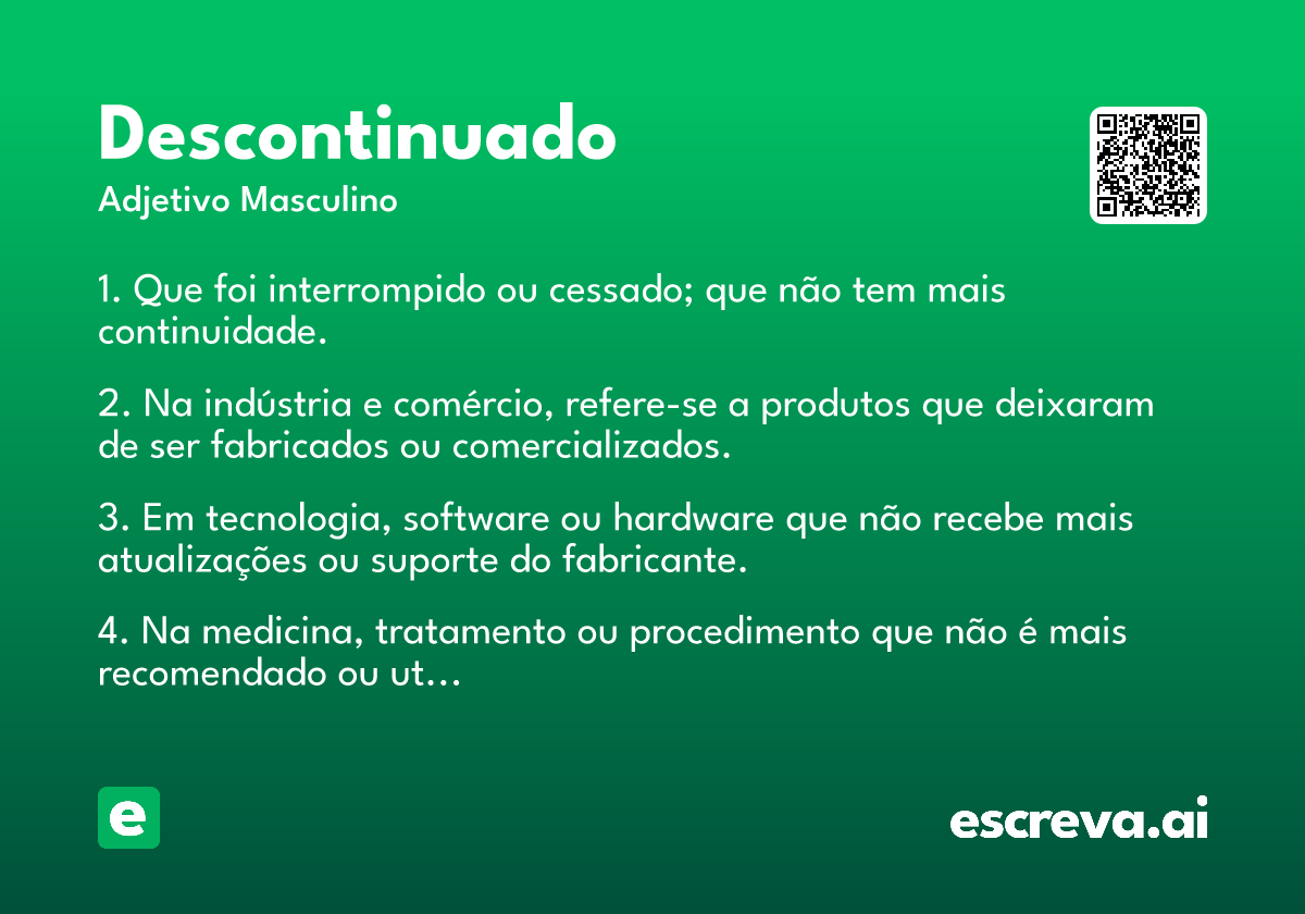 descontinuado