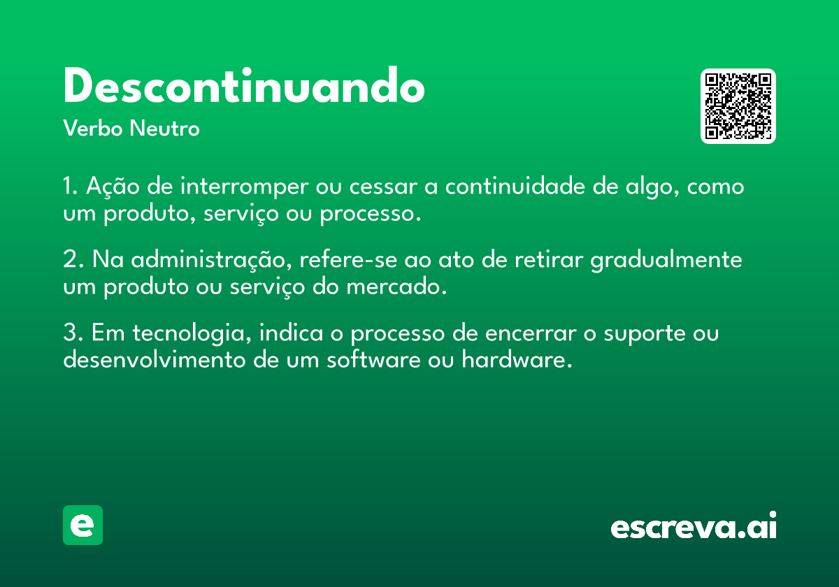 descontinuando