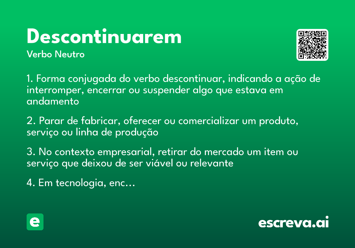 descontinuarem