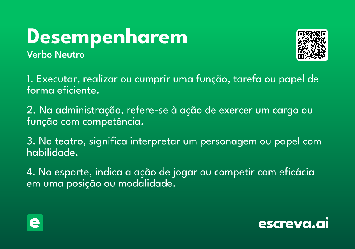 desempenharem