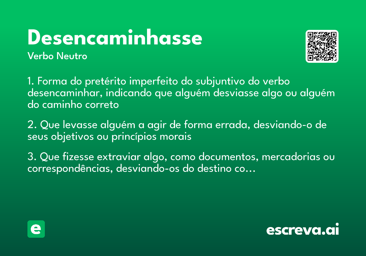desencaminhasse
