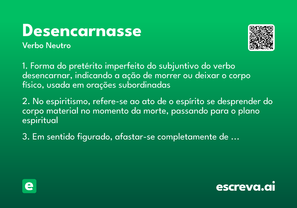 desencarnasse