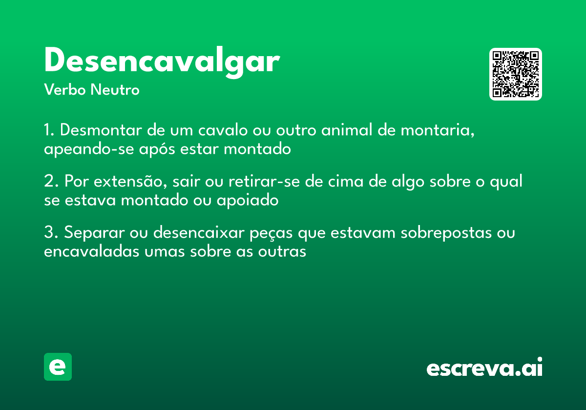 desencavalgar