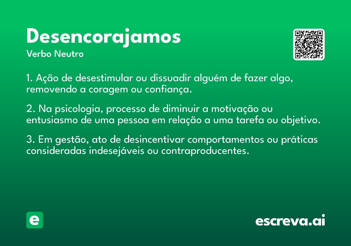desencorajamos