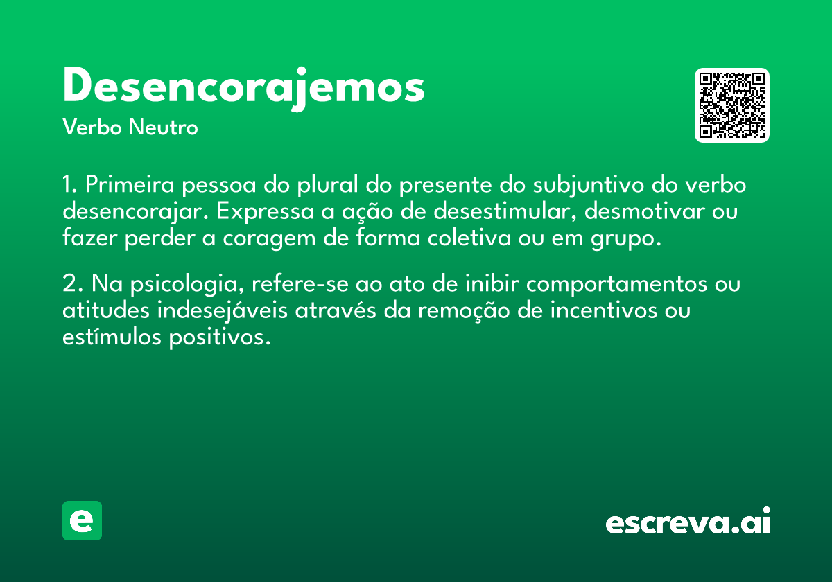 desencorajemos