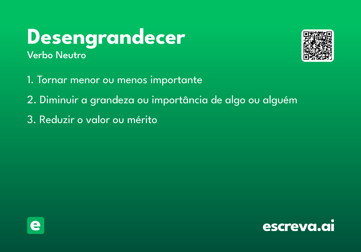 desengrandecer
