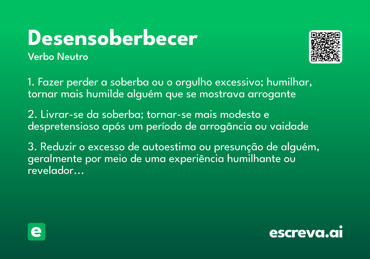 desensoberbecer