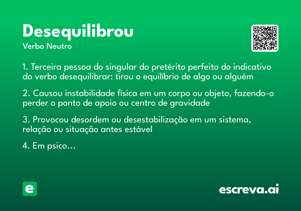 desequilibrou