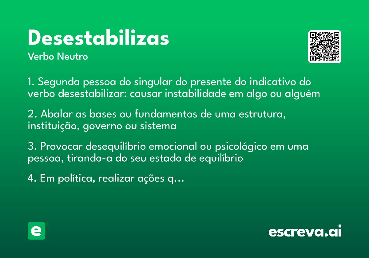 desestabilizas