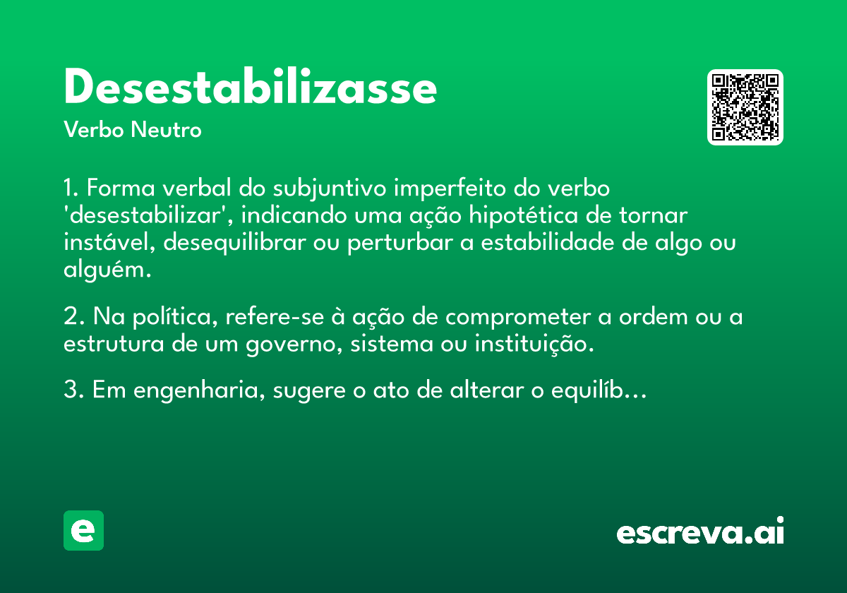 desestabilizasse