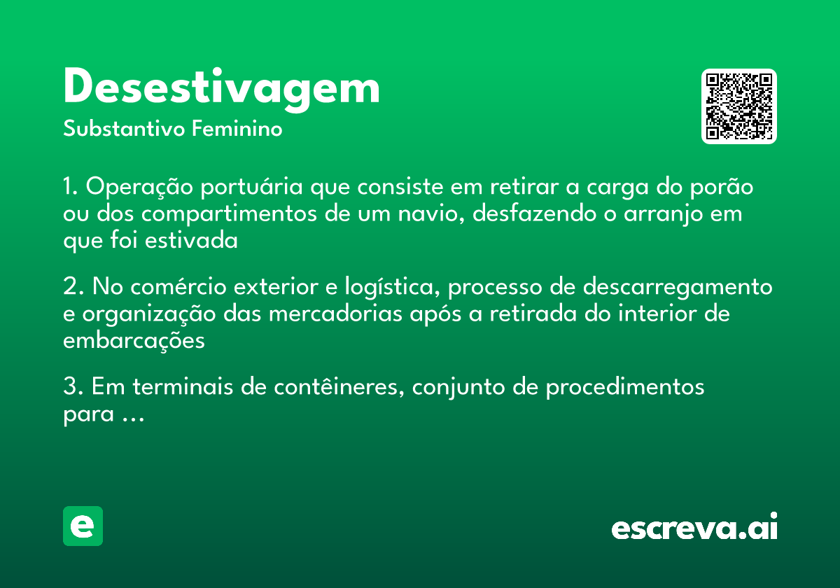 desestivagem