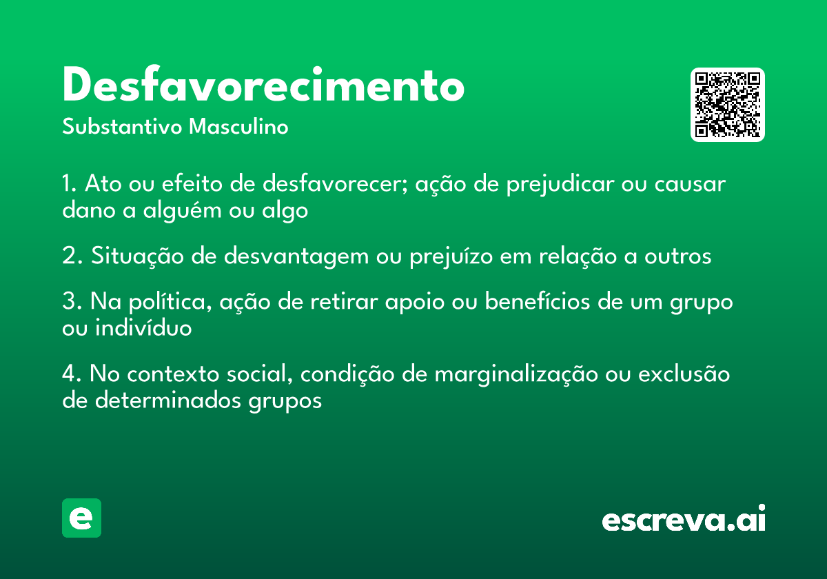 desfavorecimento
