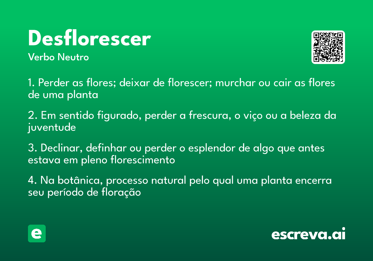 desflorescer