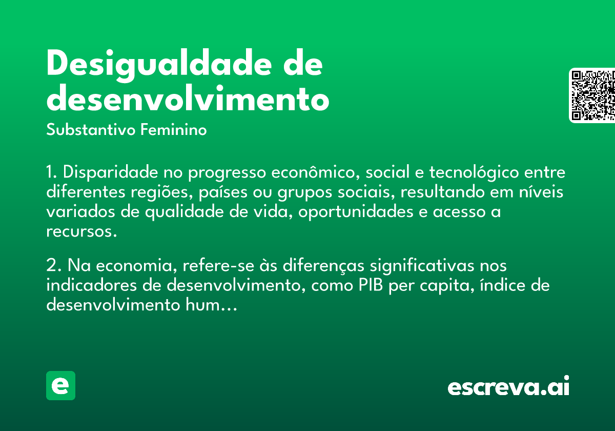 desigualdade de desenvolvimento