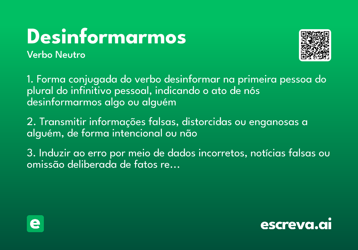 desinformarmos