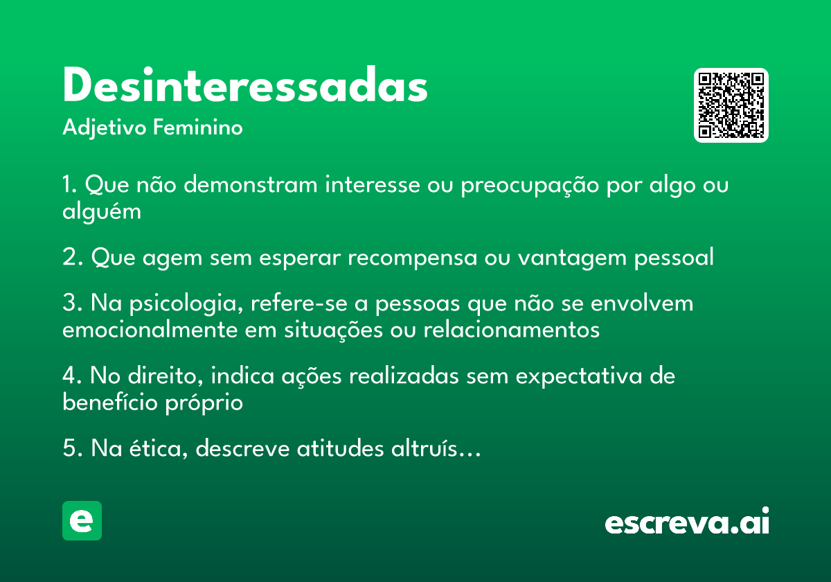 desinteressadas