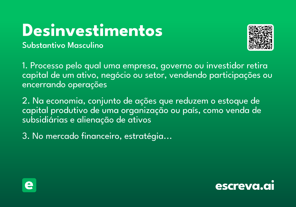 desinvestimentos