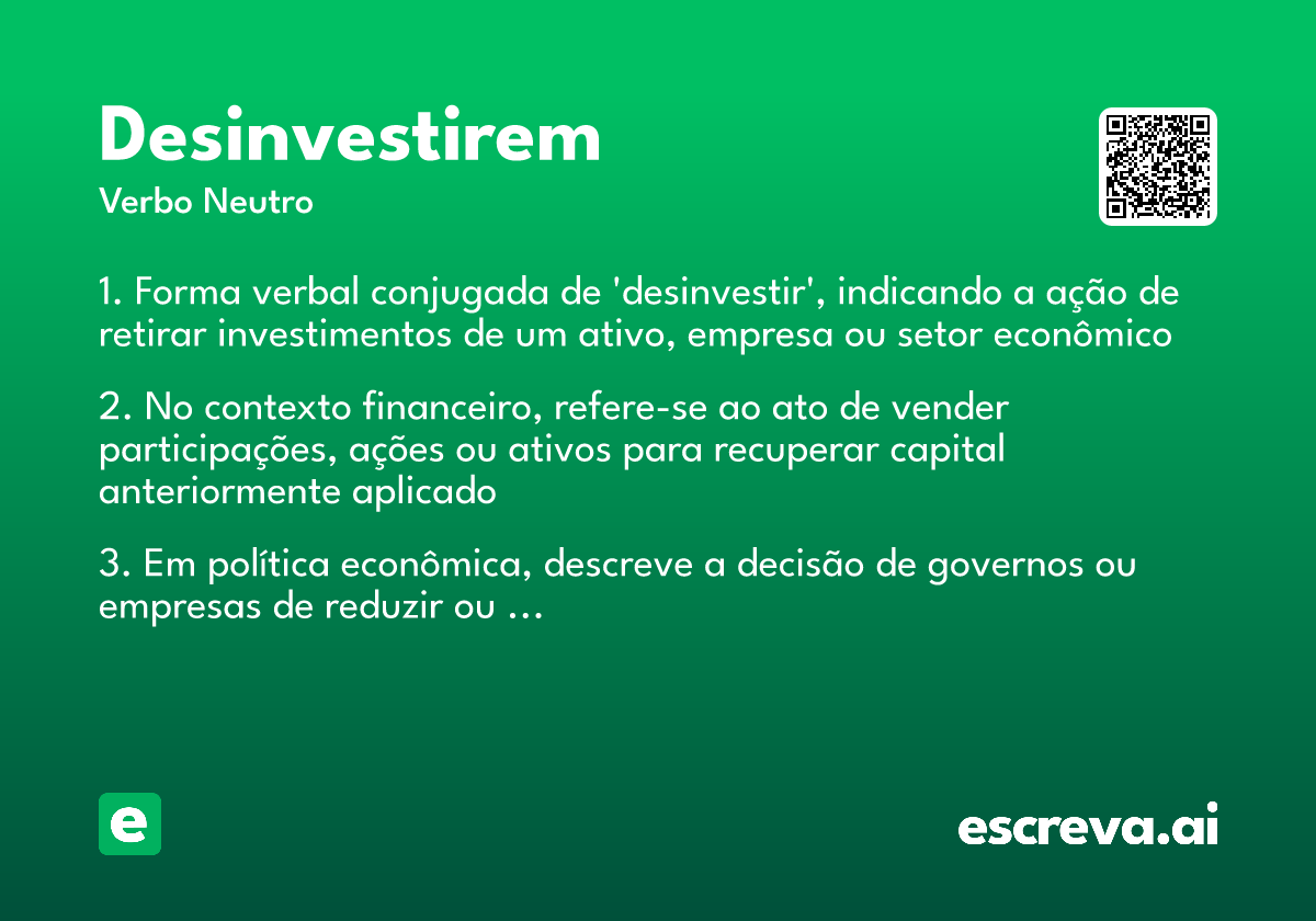 desinvestirem