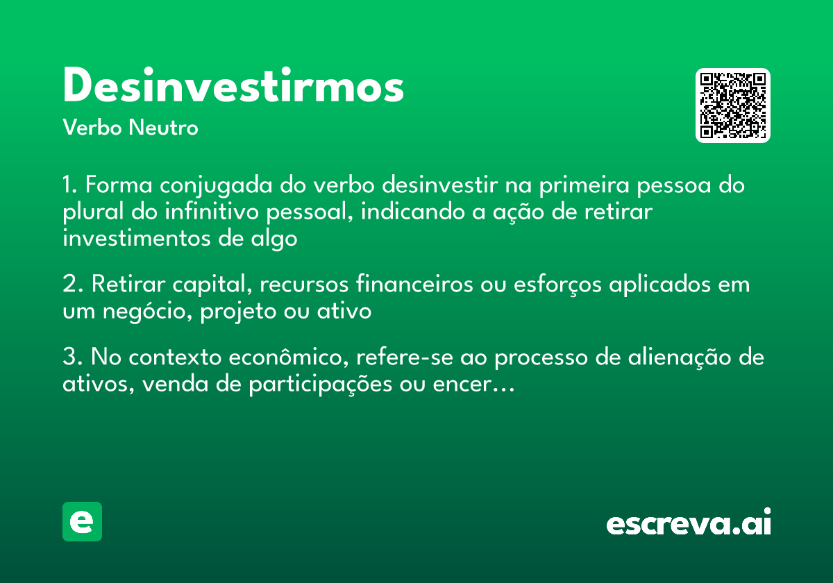 desinvestirmos