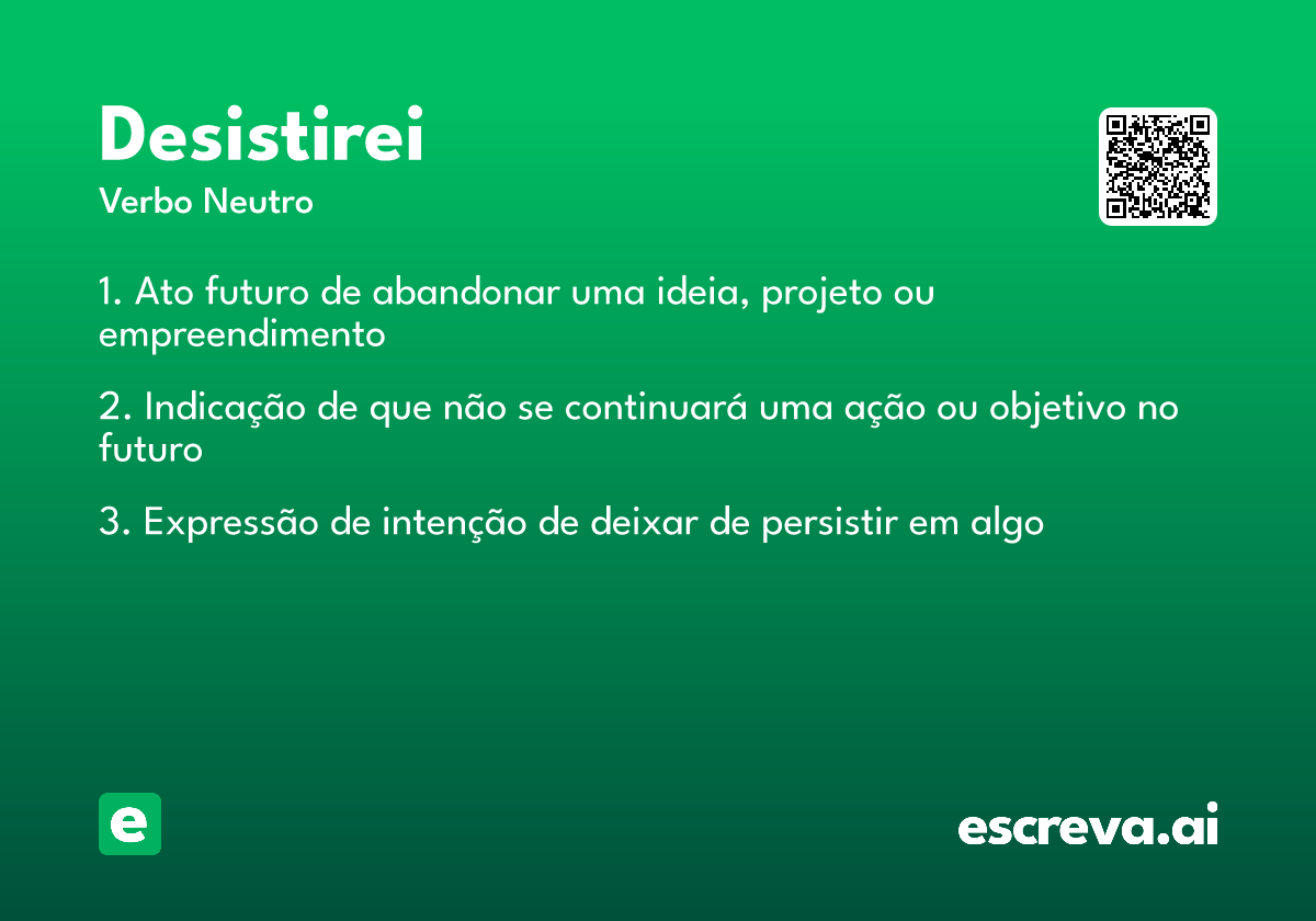 desistirei