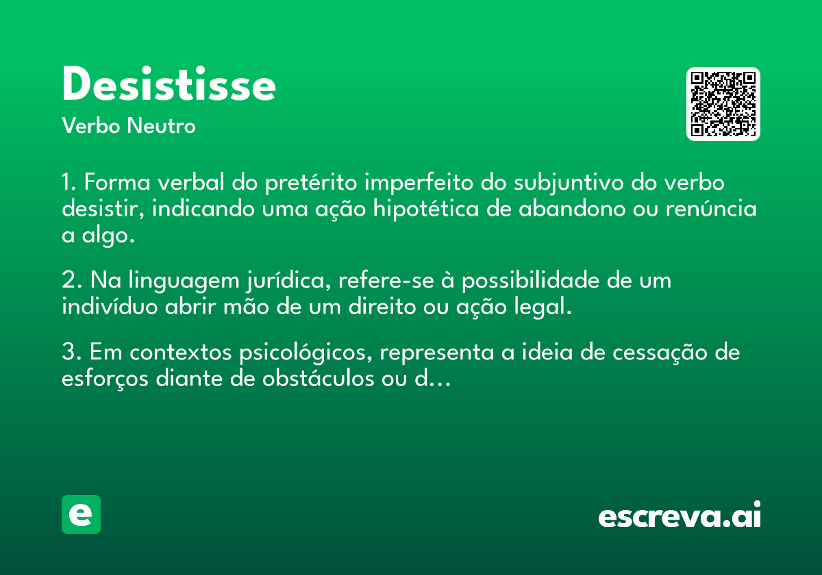 desistisse