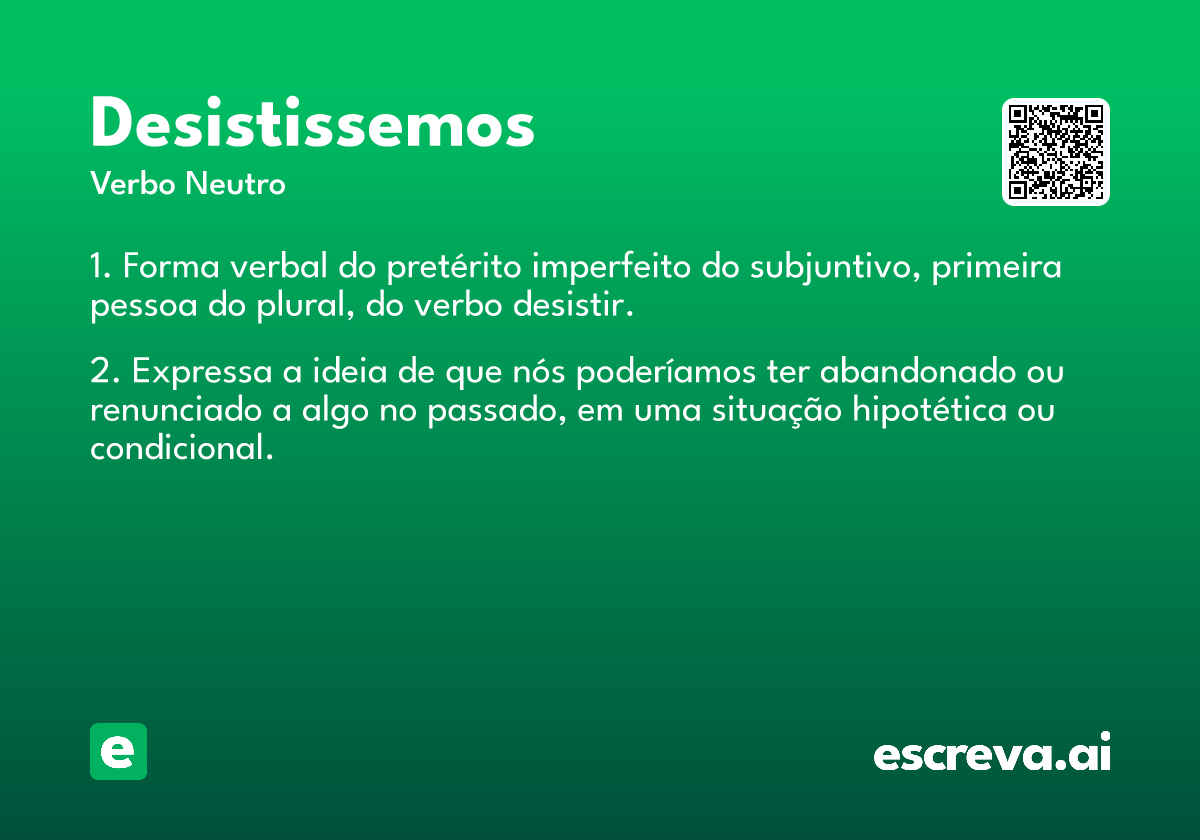 desistissemos