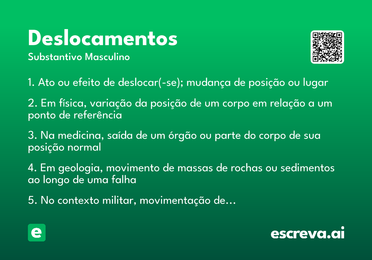 deslocamentos
