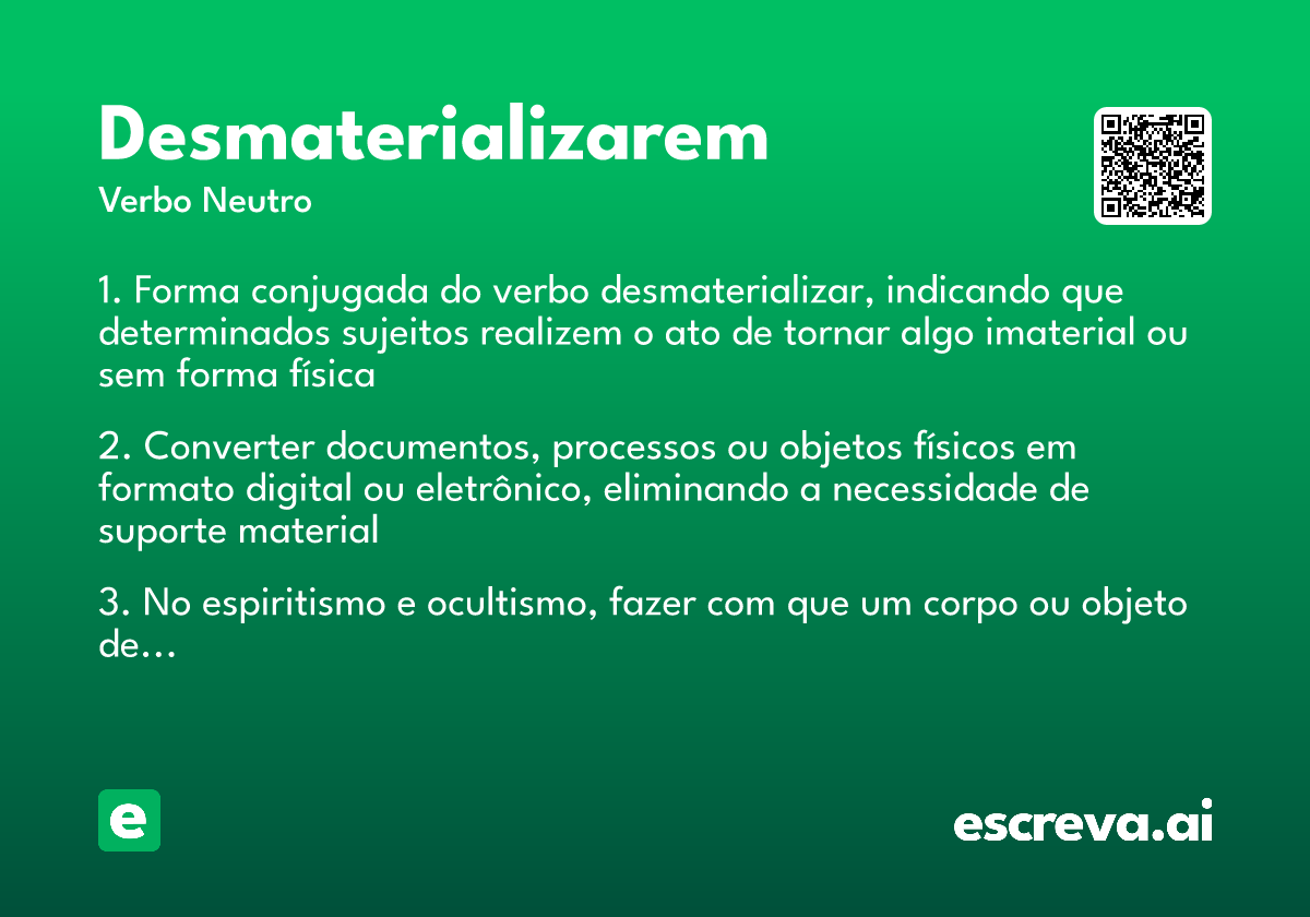 desmaterializarem