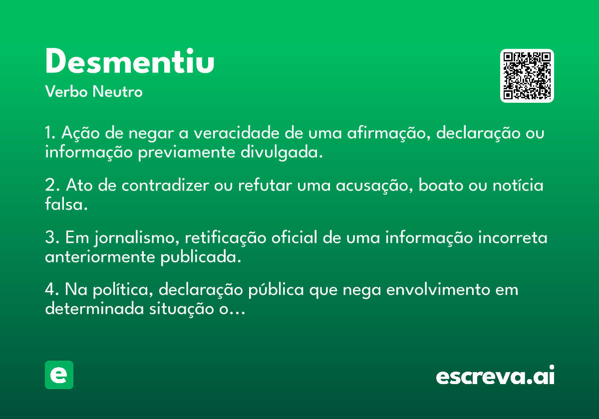 desmentiu