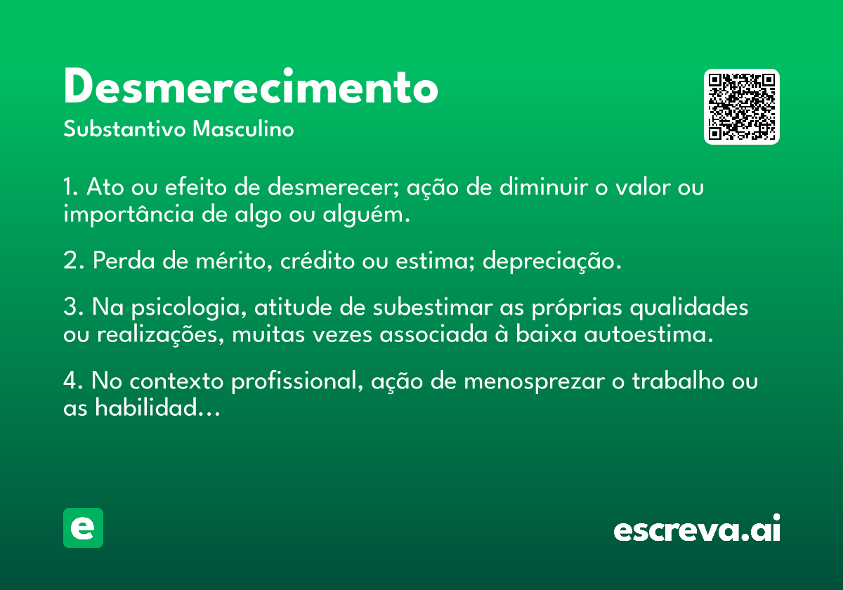 desmerecimento