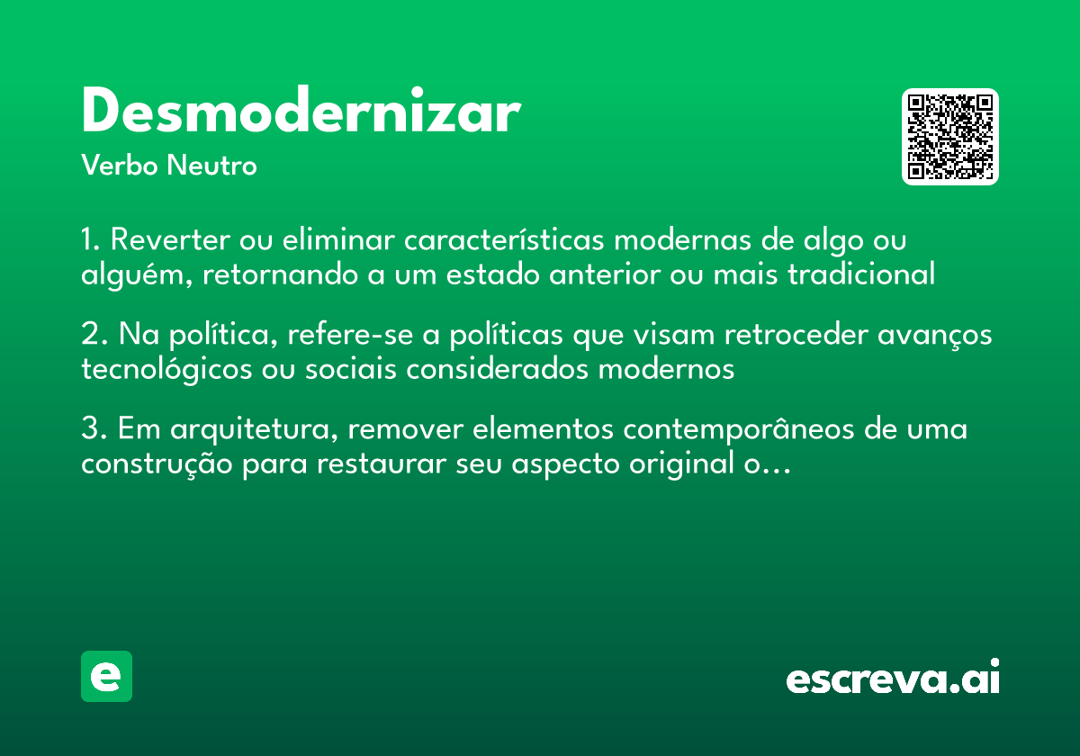 desmodernizar