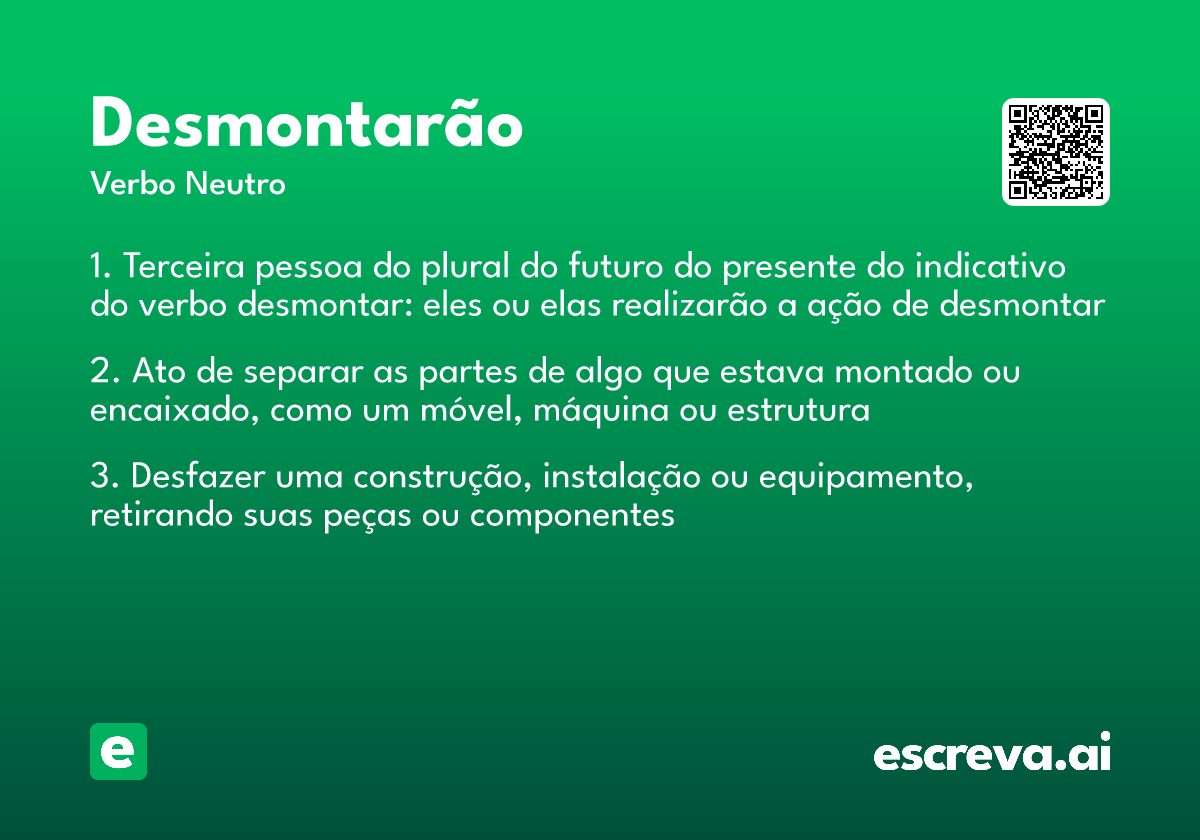 desmontarão