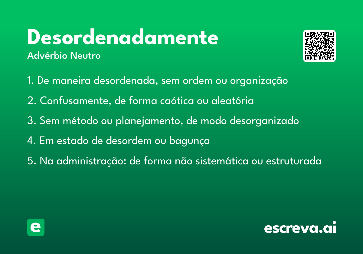 desordenadamente