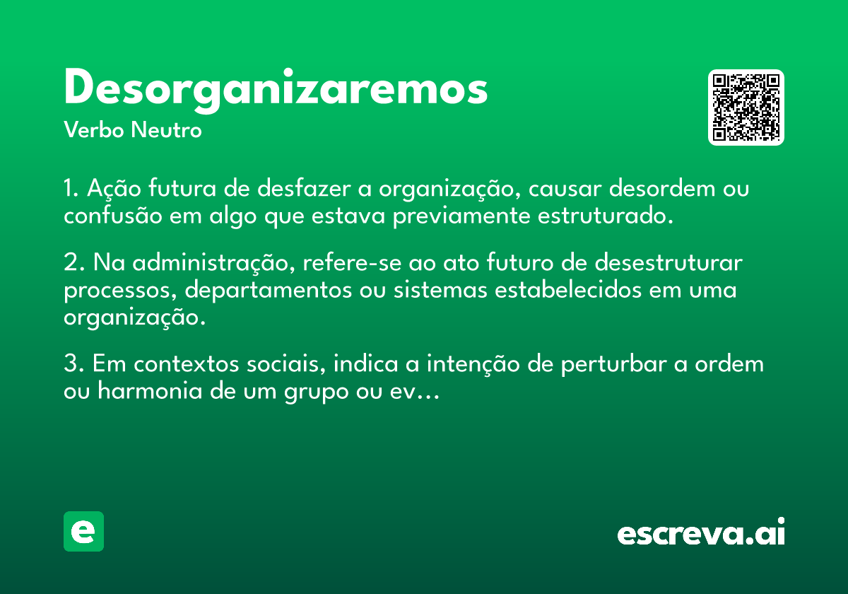 desorganizaremos