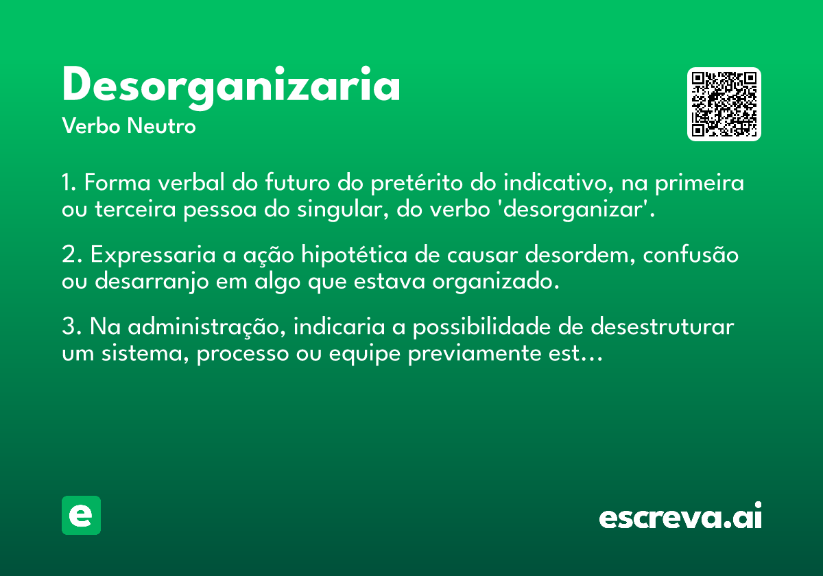 desorganizaria
