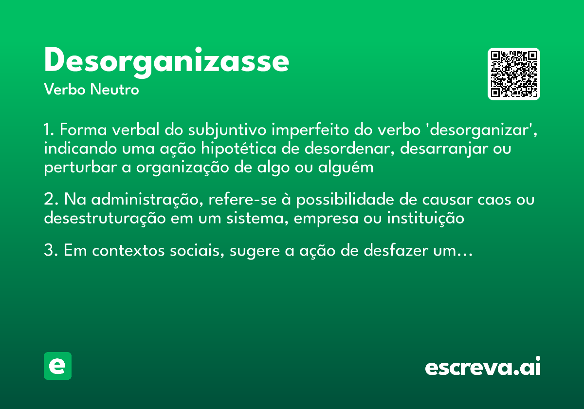 desorganizasse