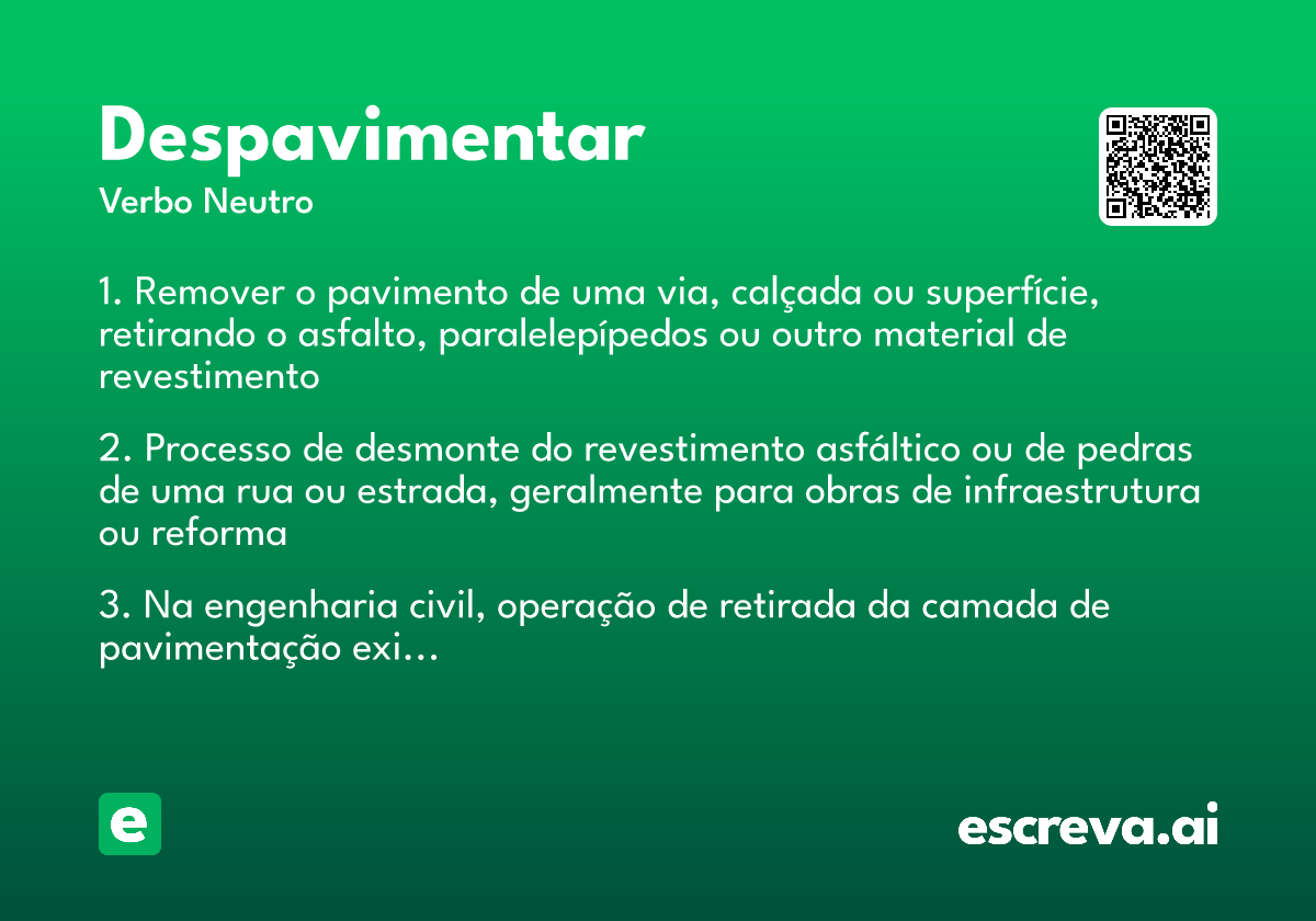 despavimentar