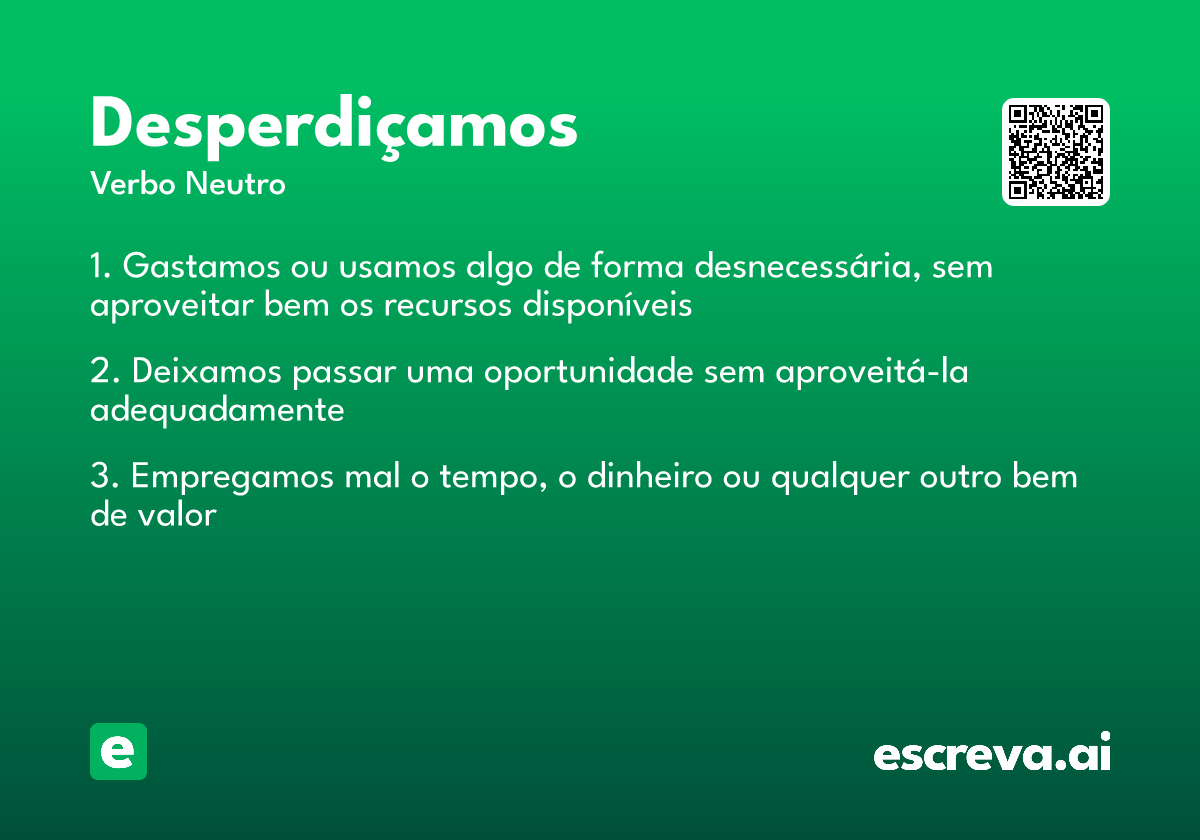 desperdiçamos