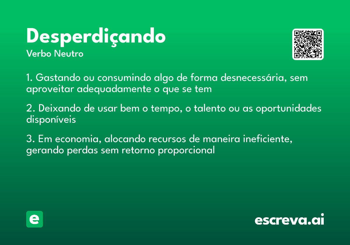 desperdiçando