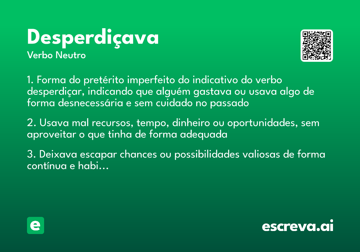 desperdiçava