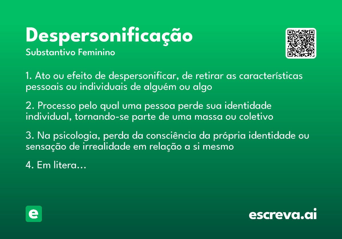 despersonificação