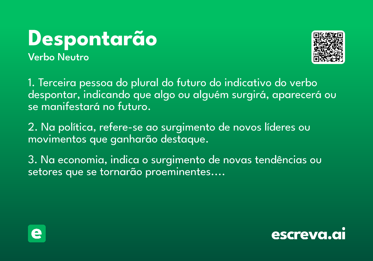 despontarão