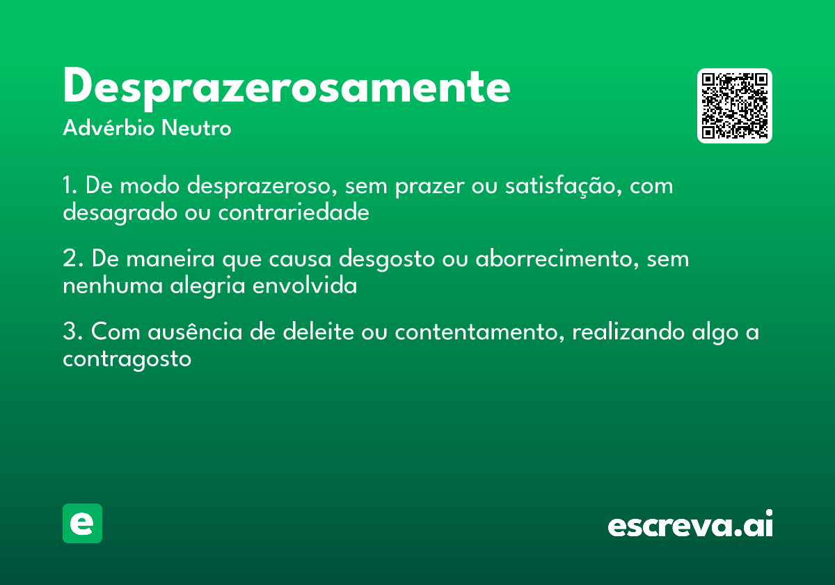 desprazerosamente